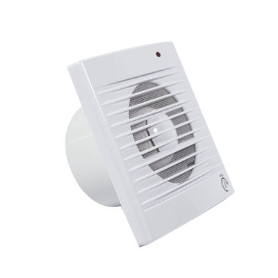 Square Bathroom and Kitchen Ventilation Fan with Axial Flow and Wall Mounting Design
