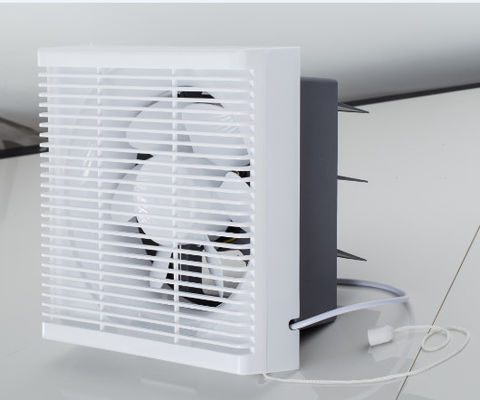 Plastic Square Wall Mounted Bathroom Exhaust Fan with Louver Net and Axial Flow Design